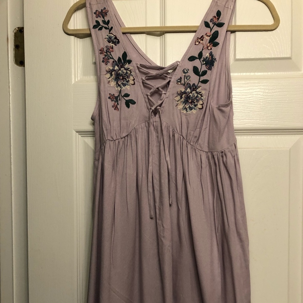 Aeropostale lavender embroidered dress (XS)